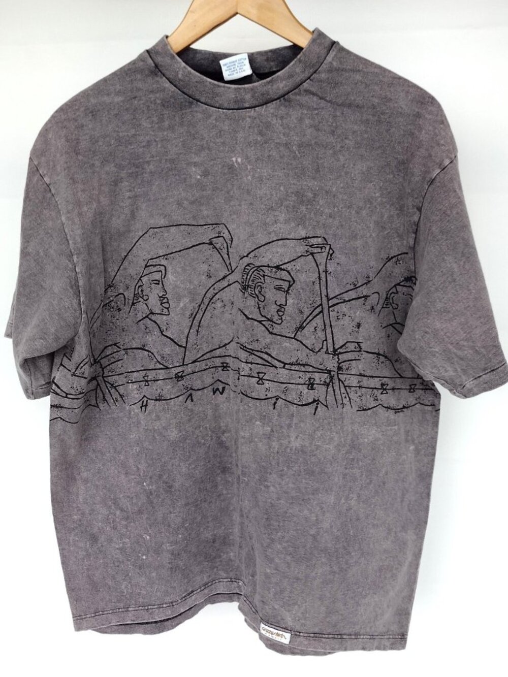 Crazy Shirts Hawaii Rowing Vintage Combed Cotton Tee Shirt Grey XL - Picture 2 of 9